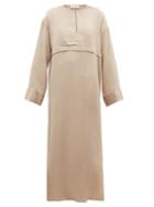 Matchesfashion.com Worme - The Key Maxi Silk Dress - Womens - Gold