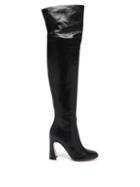 Matchesfashion.com Gianvito Rossi - Curve-heel 100 Leather Knee-high Boots - Womens - Black