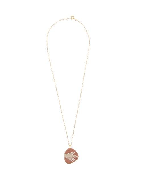 Matchesfashion.com Cvc Stones - Pattern Diamond & 18kt Gold Necklace - Womens - Multi