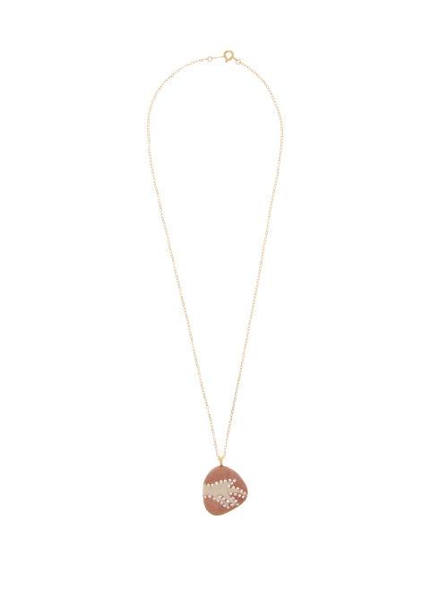 Matchesfashion.com Cvc Stones - Pattern Diamond & 18kt Gold Necklace - Womens - Multi