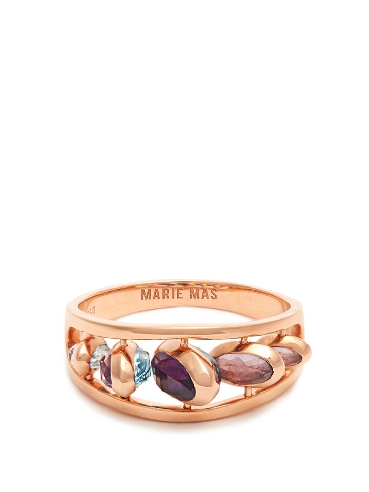 Marie Mas Amethyst, Topaz & Pink-gold Ring