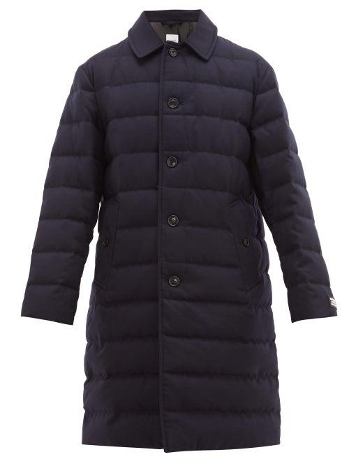 Matchesfashion.com Burberry - Down Filled Wool Coat - Mens - Navy