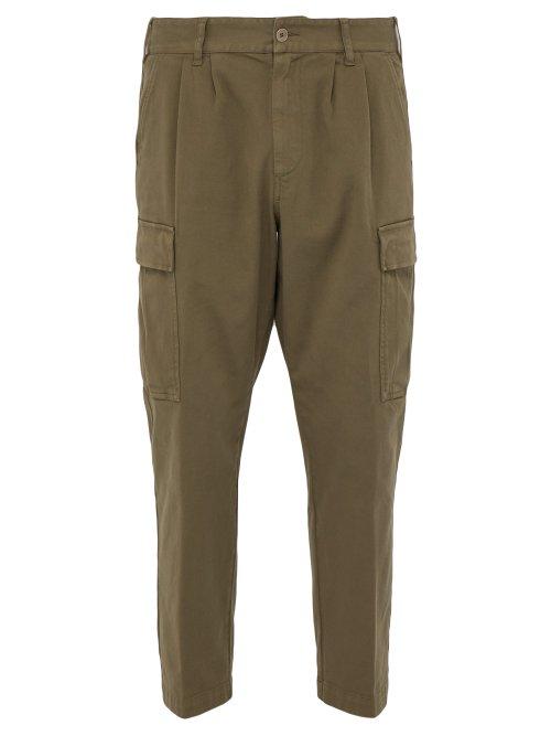 Matchesfashion.com Barena Venezia - Cropped Stretch Cotton Gabardine Cargo Trousers - Mens - Khaki