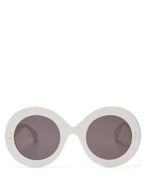 Matchesfashion.com Alaa Eyewear - Oversized Round Acetate Sunglasses - Womens - White Grey