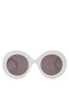 Matchesfashion.com Alaa Eyewear - Oversized Round Acetate Sunglasses - Womens - White Grey