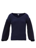 Matchesfashion.com Loewe - Balloon-sleeve Sweater - Womens - Blue