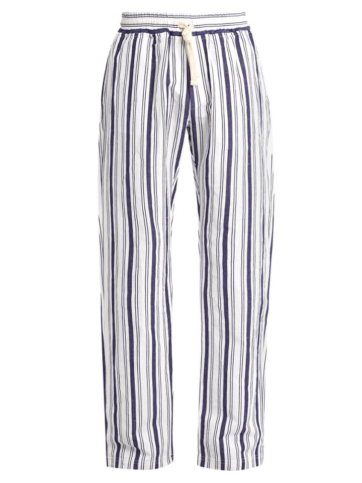 The Gigi Waikiki Stripe-print Cotton-blend Trousers