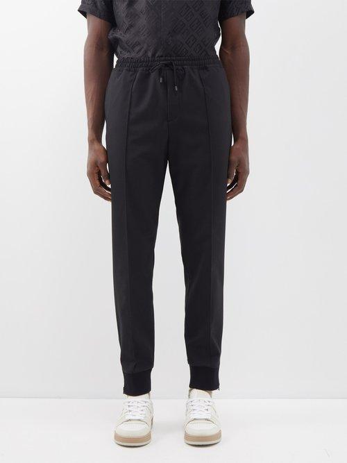 Fendi - Ff-buckle Jersey Track Pants - Mens - Black