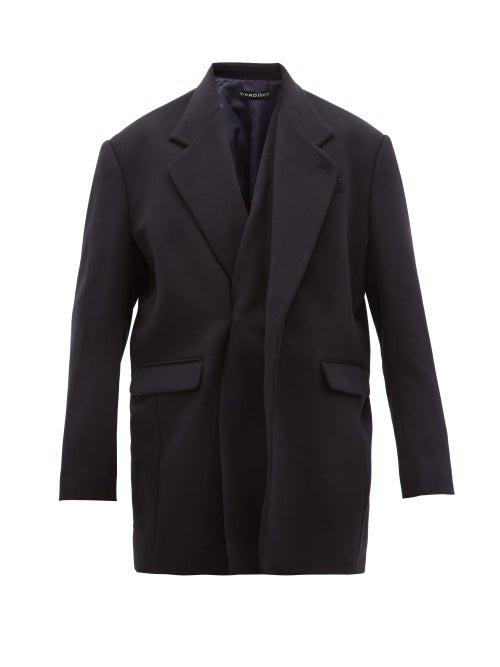 Matchesfashion.com Y/project - Double Front Wool Blend Blazer - Mens - Dark Navy