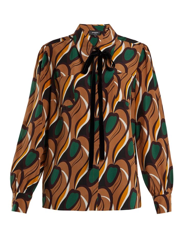 Rochas Tie-neck Silk-crepe Blouse