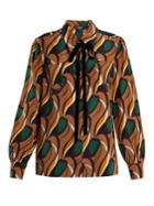 Rochas Tie-neck Silk-crepe Blouse