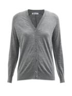 Johnstons Of Elgin - V-neck Superfine Cashmere-blend Cardigan - Womens - Dark Grey