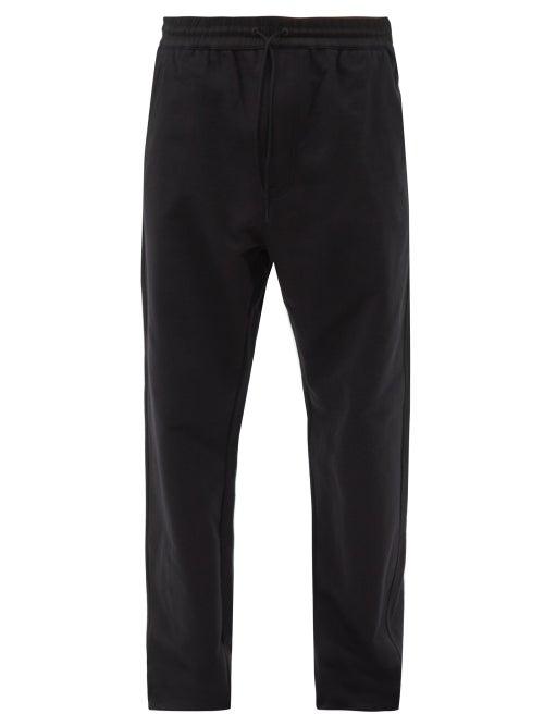 Matchesfashion.com Y-3 - Wide-leg Cotton-terry Track Pants - Mens - Black