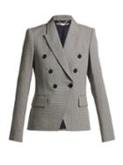Matchesfashion.com Stella Mccartney - Double Breasted Houndstooth Wool Jacket - Womens - Grey
