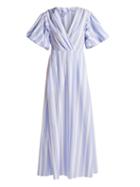 Matchesfashion.com Thierry Colson - Marieke Poplin Dress - Womens - Blue Stripe