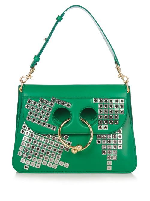 J.w.anderson Pierce Medium Embellished Leather Shoulder Bag