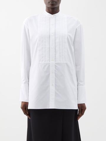 Nili Lotan - Tiago Cotton-poplin Tuxedo Shirt - Womens - White