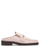 Matchesfashion.com Martine Rose - Curb-chain Square-toe Leather Loafers - Womens - Light Pink