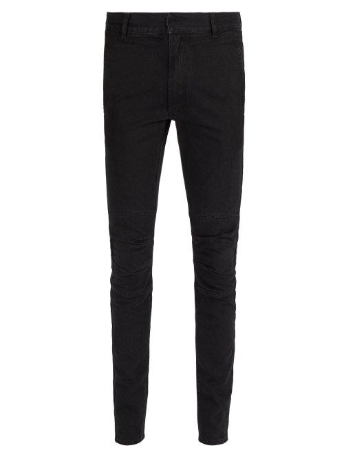 Matchesfashion.com Balmain - Mid Rise Denim Biker Jeans - Mens - Black