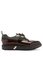 Prada Stacked-sole Velcro-strap Leather Brogues