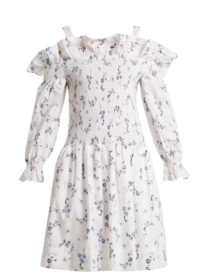 Rebecca Taylor Francine Off-the-shoulder Floral-print Dress