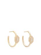 Matchesfashion.com Azlee - 18kt Gold & Diamond Hoop Earrings - Womens - Gold