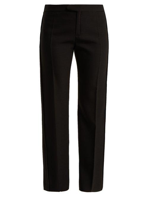 Matchesfashion.com Chlo - Straight Leg Wool Blend Trousers - Womens - Black