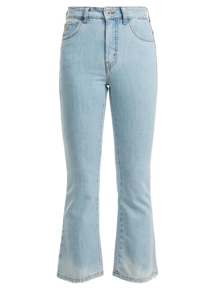 Attico Distressed Kick-flare Cropped Jeans