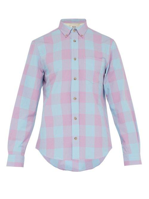 Matchesfashion.com Acne Studios - Isherwood Rustic Cotton Blend Shirt - Mens - Purple