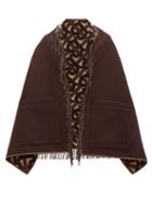 Matchesfashion.com Burberry - Helene Leather Trimmed Merino Wool Blend Scarf - Womens - Brown