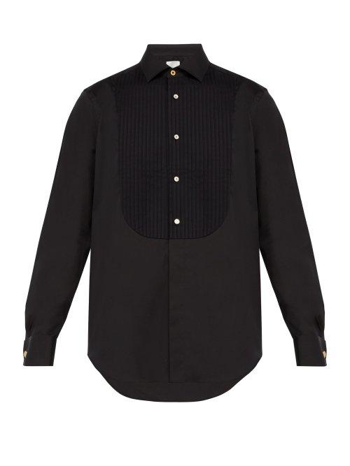 Matchesfashion.com Paul Smith - Pleated Bib Stretch Cotton Blend Evening Shirt - Mens - Black