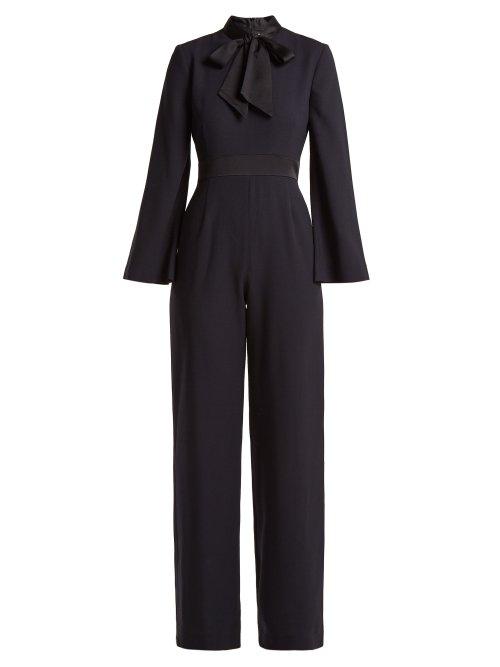 Matchesfashion.com Goat - Gypsy Wool Crepe Jumpsuit - Womens - Navy