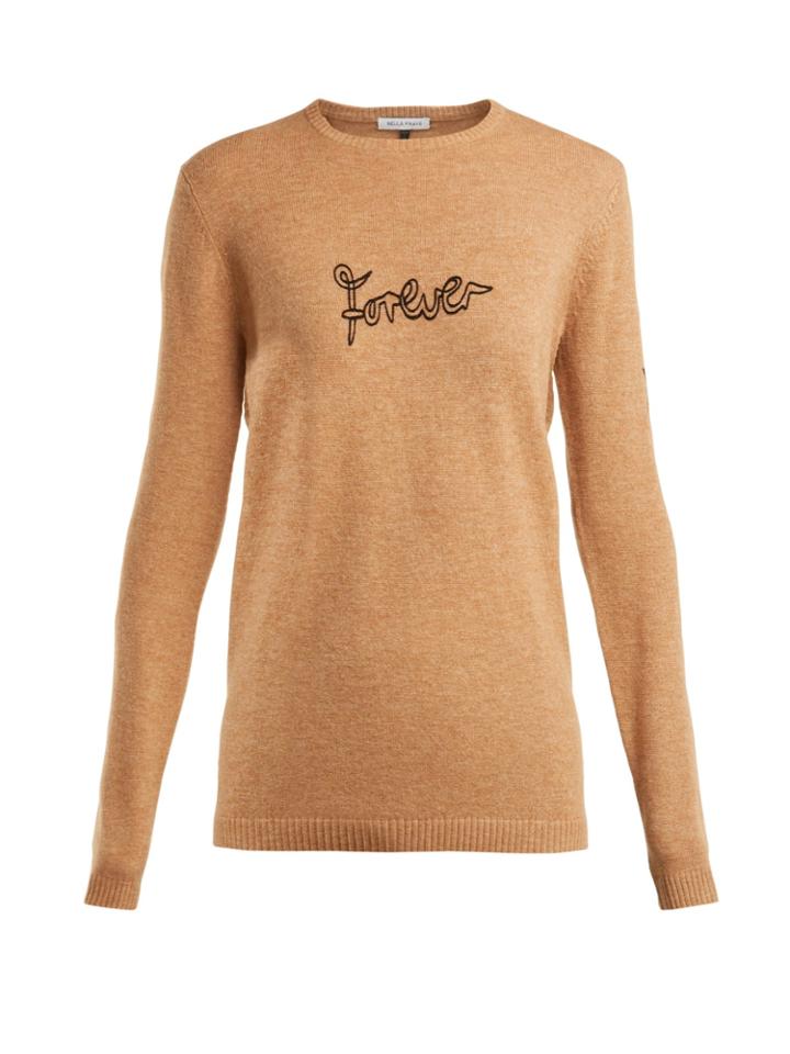 Bella Freud Forever-embroidered Wool-blend Sweater