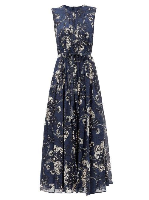 Matchesfashion.com S Max Mara - Golfo Dress - Womens - Navy Multi