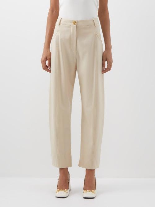 Blaz Milano - Faith Sorraia Virgin Wool-crepe Trousers - Womens - Cream