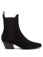 Khaite - Saratoga Suede Chelsea Boots - Womens - Black