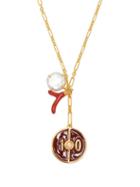 Matchesfashion.com Lizzie Fortunato - Fortune 10 Pendant Charm Necklace - Womens - Red