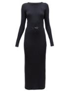 Matchesfashion.com Gabriela Hearst - Luisa Avalon Ribbed Knit Dress - Womens - Black