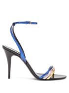 Saint Laurent - Manhattan Metallic Leather Stiletto Sandals - Womens - Multi