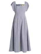 A.w.a.k.e. Square-neck Striped Cotton Dress