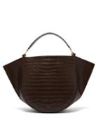 Matchesfashion.com Wandler - Mia Crocodile Effect Leather Tote Bag - Womens - Dark Brown