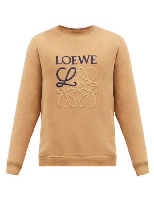 Matchesfashion.com Loewe - Anagram-embroidered Cotton-jersey Sweatshirt - Mens - Brown