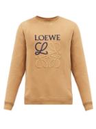 Matchesfashion.com Loewe - Anagram-embroidered Cotton-jersey Sweatshirt - Mens - Brown