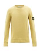 Stone Island - Logo-patch Wool-blend Sweater - Mens - Yellow