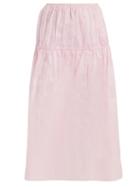Matchesfashion.com Cecilie Bahnsen - Anette Cotton Maxi Skirt - Womens - Light Pink