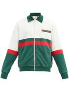 Matchesfashion.com Gucci - Horsebit-plaque Cotton-jersey Track Jacket - Mens - Green White