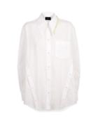 Simone Rocha - Beaded Point-collar Poplin Shirt - Womens - White Multi