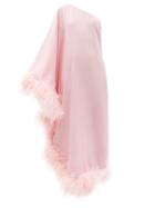 Taller Marmo - Ubud Feather-trimmed Crepe Maxi Dress - Womens - Light Pink