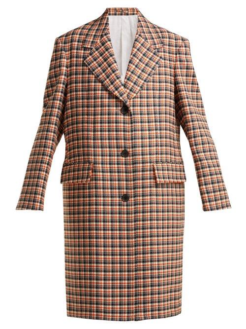Matchesfashion.com Calvin Klein 205w39nyc - Oversized Checked Wool Coat - Womens - Red Multi