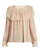 See By Chloé Ruffle-trimmed Long-sleeved Gauze Blouse